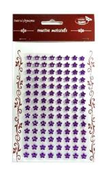 Stiker z 112 samoprzylepnymi kryształkami wielkości 8 mm. Rodzaj : Kwiaty fioletowe . Kod towaru : NT-KK 32 Stiker z 112 samoprzylepnymi kryształkami wielkości 8 mm. Rodzaj : Kwiaty fioletowe . Kod towaru : NT-KK 32